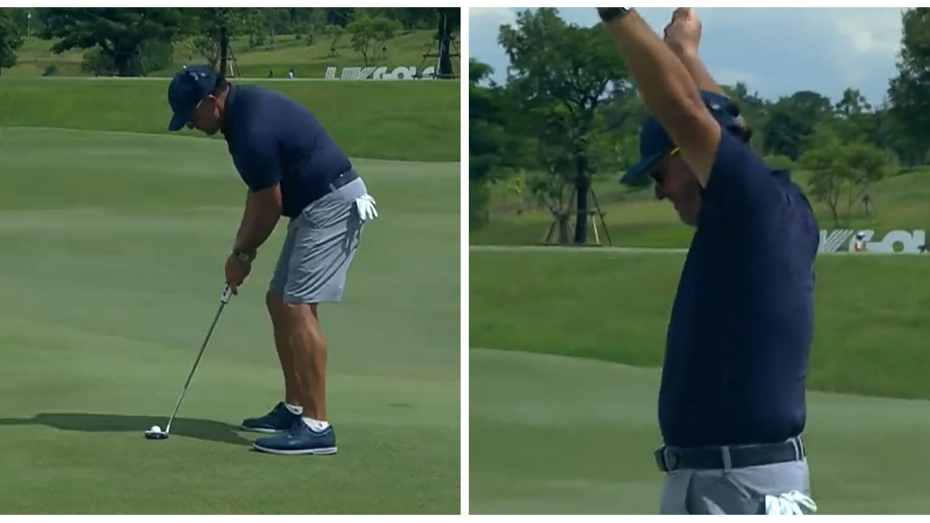 Phil Mickelson sinks MONSTER putt during opening round of LIV Golf Bangkok